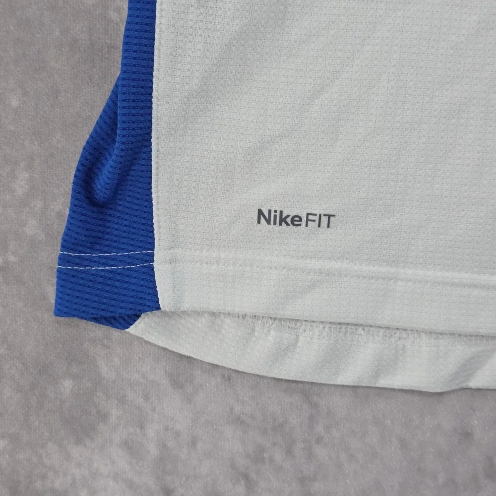 Vintage Florida Gators Nike Team Polo Shirt Mens L White Blue FIT DRY Athletic